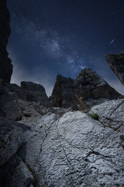 夜空下的落基山